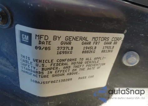 2006 Saturn Ion 2 из США, поврежденный, VIN 1G8AJ55F06Z138289